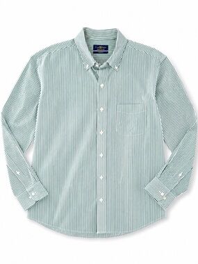 Club Room Green and White Pin Striped Button-Down Dress Shirt Men’s 16.5 (34/35)